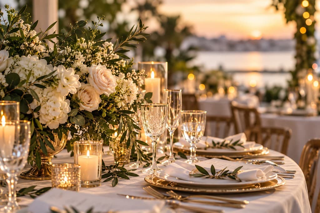 A floral table setting for a private celebration.
